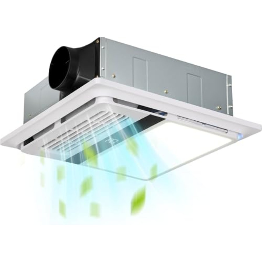 Home Bathroom Vent - 4-in-1 Bathroom Exhaust Fan with Heater