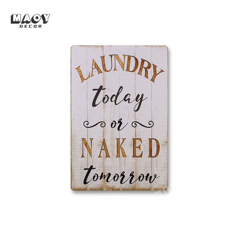 Slogan Metal Tin Sign Laundry  - Home Bathroom Wall Art บทวิจารณ์และราคา