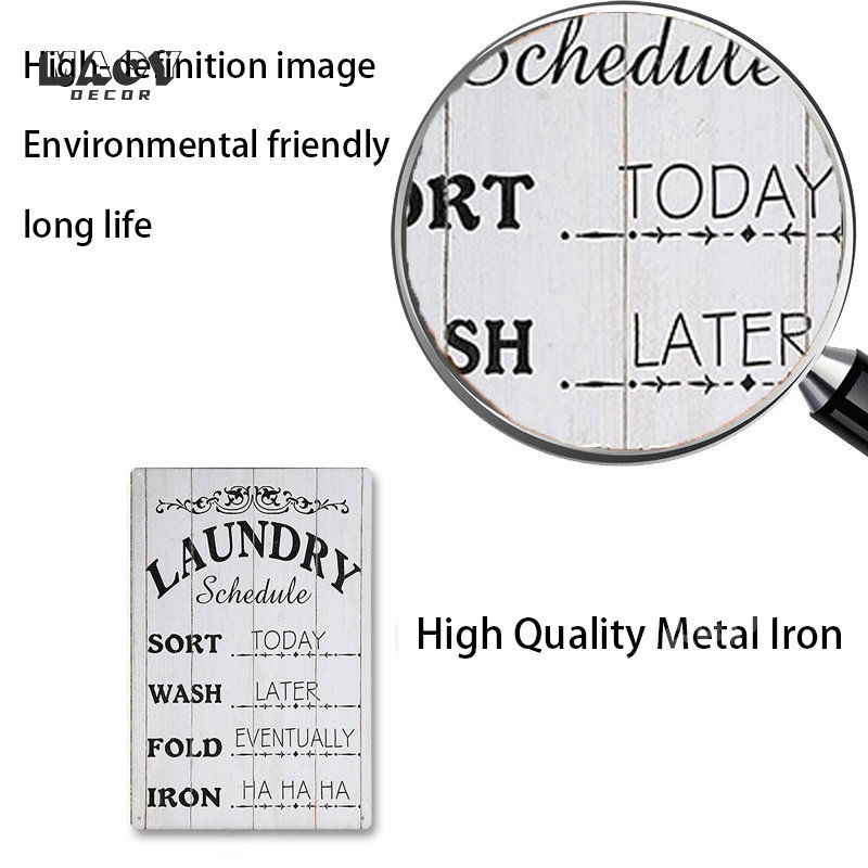 Slogan Metal Tin Sign Laundry  - Home Bathroom Wall Art บทวิจารณ์และราคา