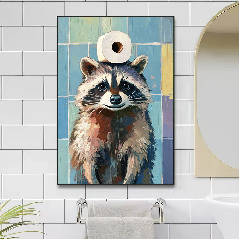 1pc frameless Toilet Paper Ani - Home Bathroom Wall Art บทวิจารณ์และราคา