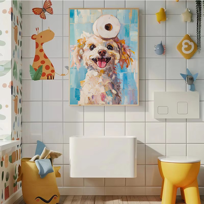 1pc frameless Toilet Paper Ani - Home Bathroom Wall Art บทวิจารณ์และราคา