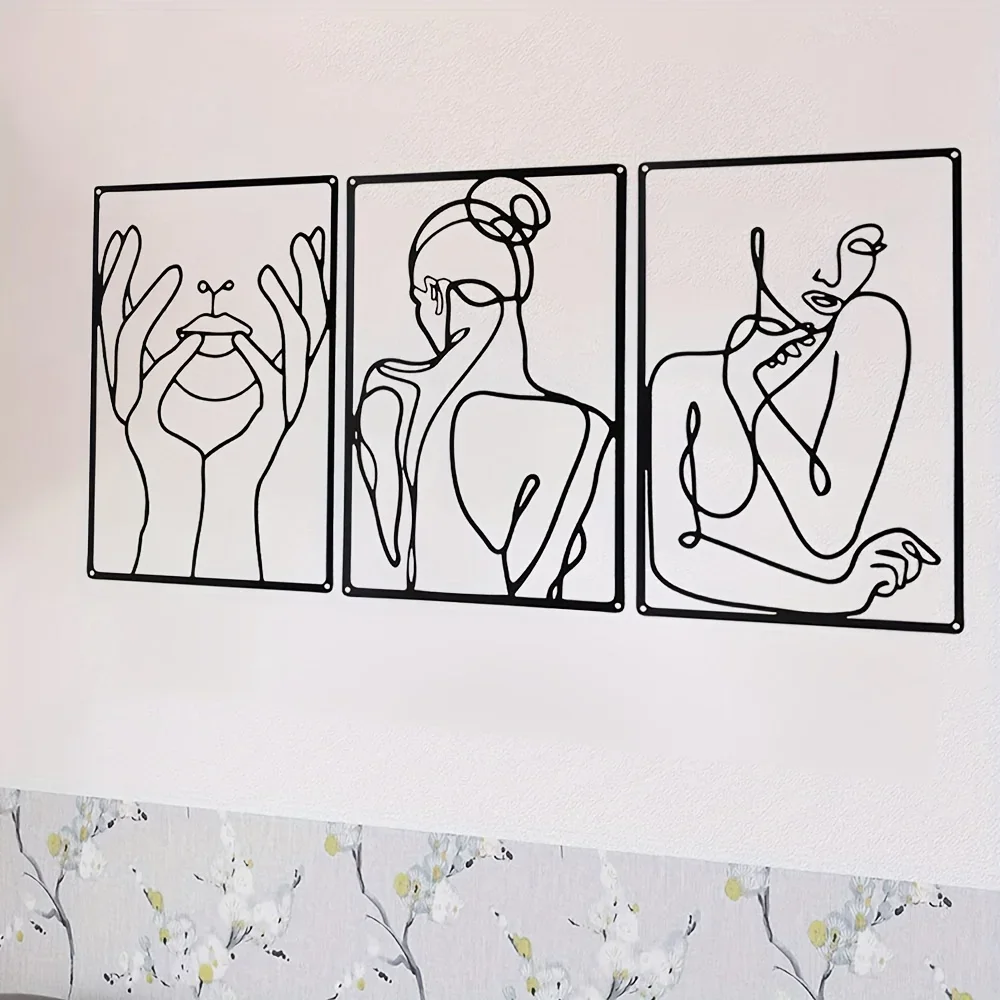 3pcs Stunning Line Drawing Dec - Home Goods Bathroom บทวิจารณ์และราคา