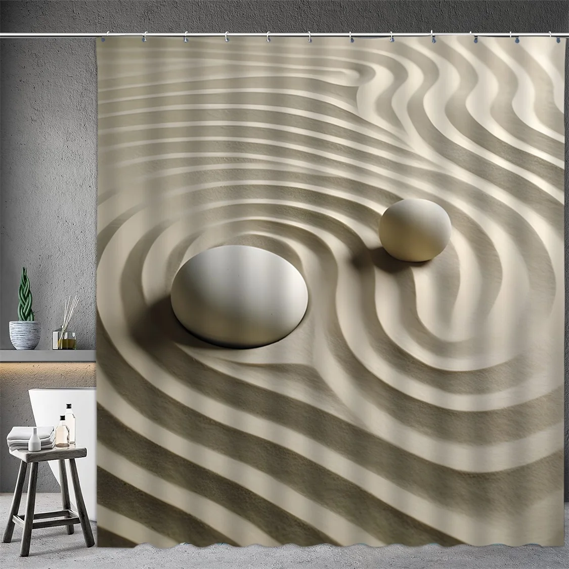 Black Stone Tower Zen Shower C - Shower Curtain Liner บทวิจารณ์และราคา