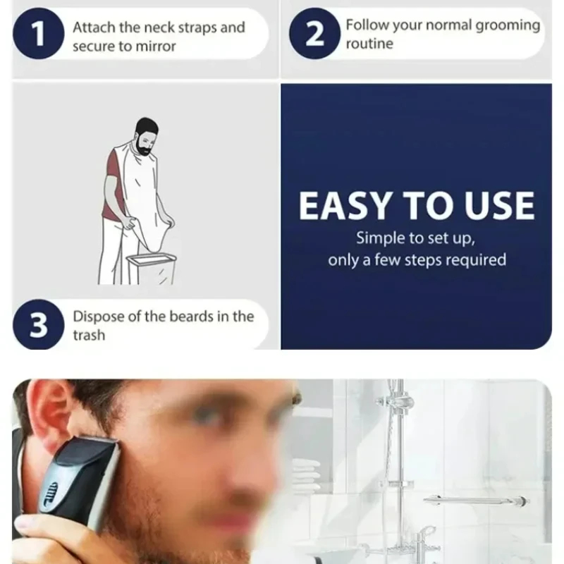 1-4PCS Male Shaving Aprons Cre - Shaving Mirror Suction บทวิจารณ์และราคา