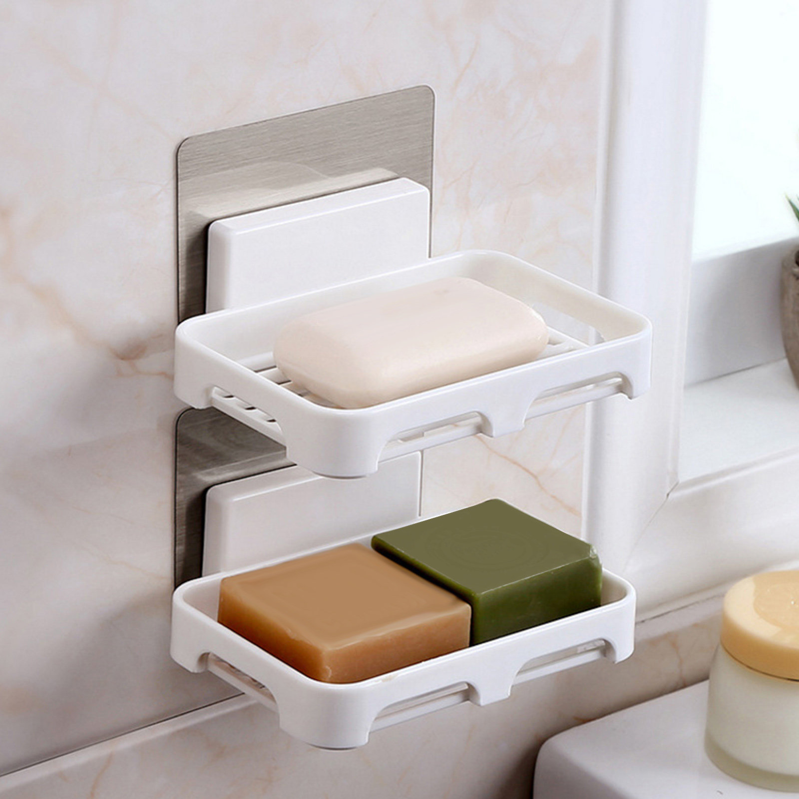3Pcs Soap Rack Storage Tray Pu - Home Bathroom Organizer บทวิจารณ์และราคา