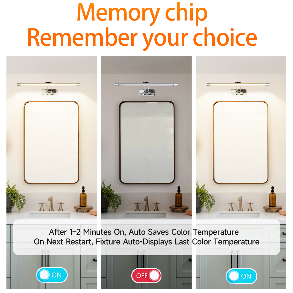 Mirror Front Light Tricolor Ad - Bathroom Mirror Led บทวิจารณ์และราคา