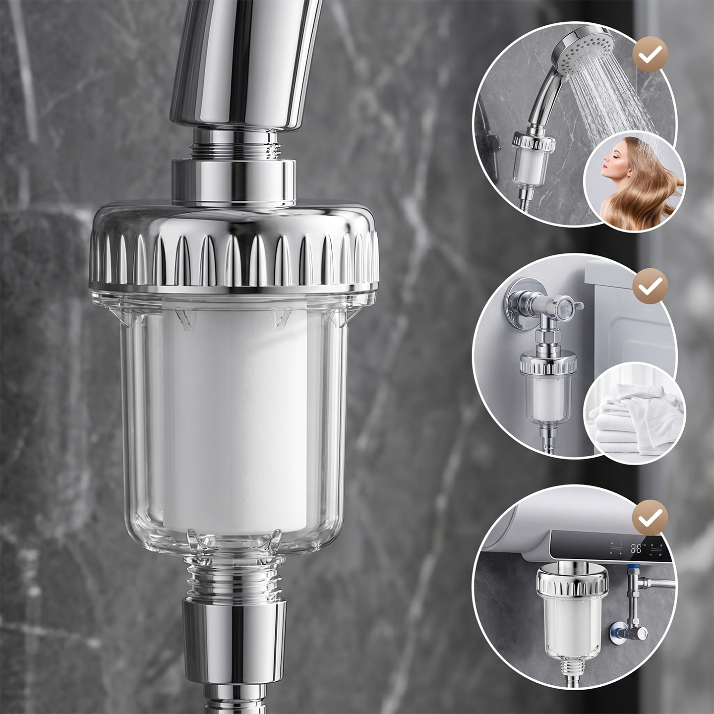 Water Heater Pre Filter Shower - Home Bathroom Water Filter บทวิจารณ์และราคา