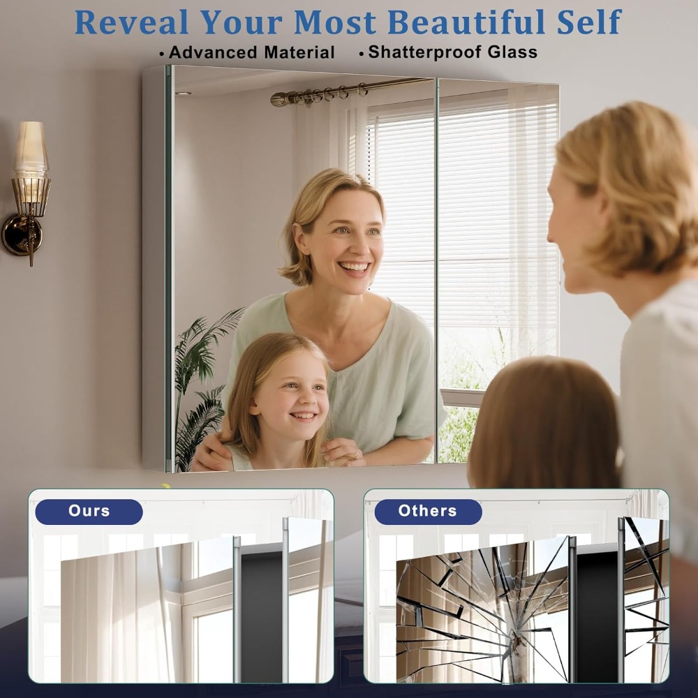 Bathroom Medicine Cabinet with - Home Bathroom Cabinets บทวิจารณ์และราคา