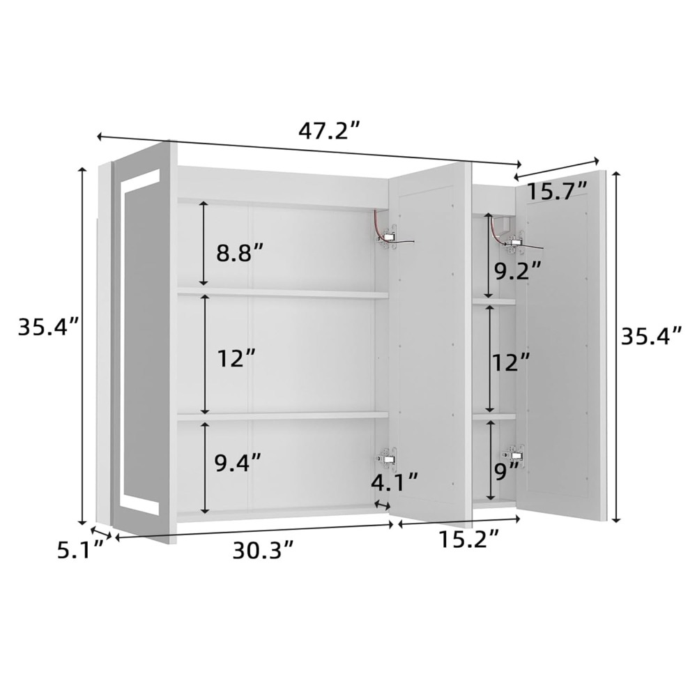 Lighted Medicine Cabinet with  - Home Bathroom Cabinets บทวิจารณ์และราคา