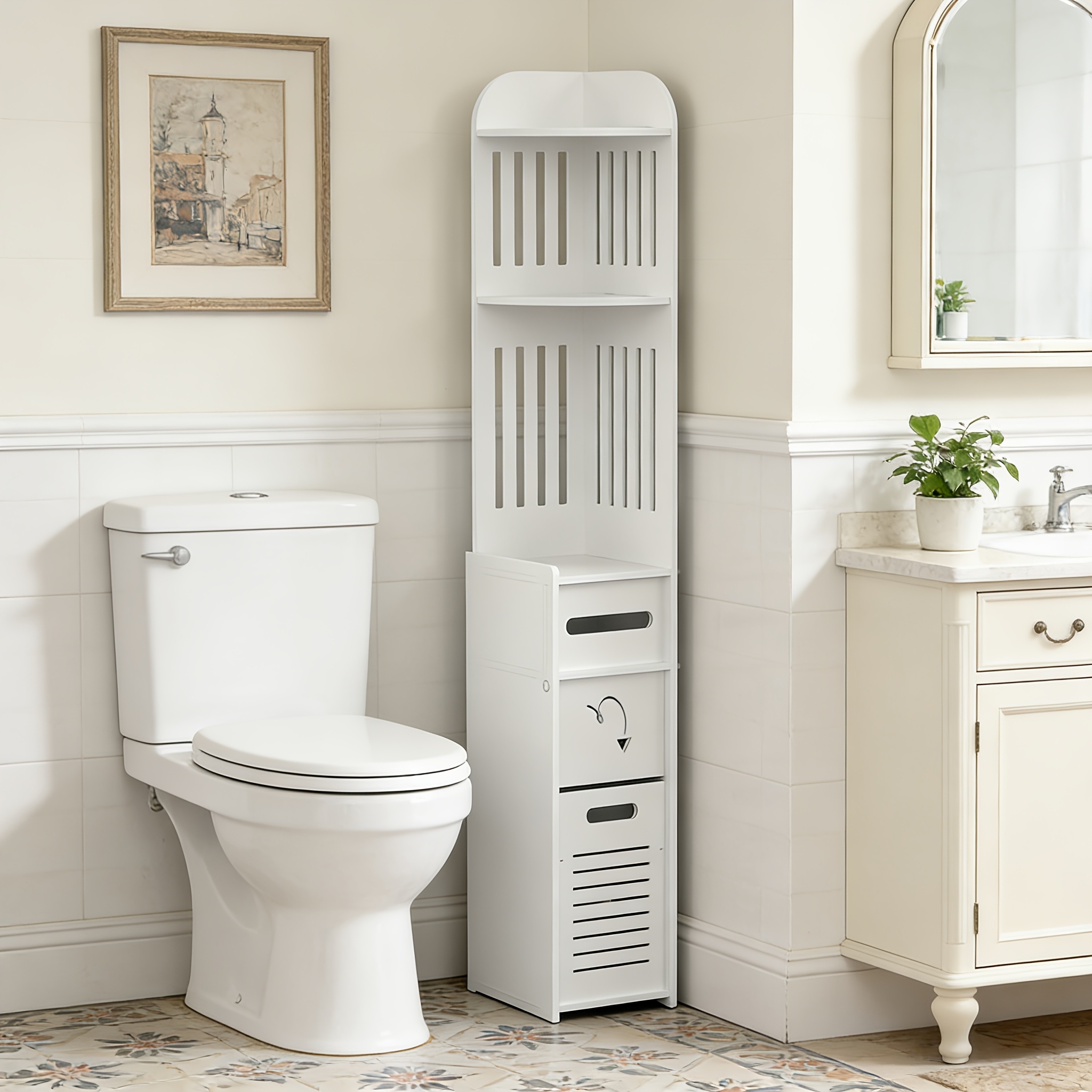 Space-Saving Bathroom Cabinet, - Home Bathroom Organizer บทวิจารณ์และราคา