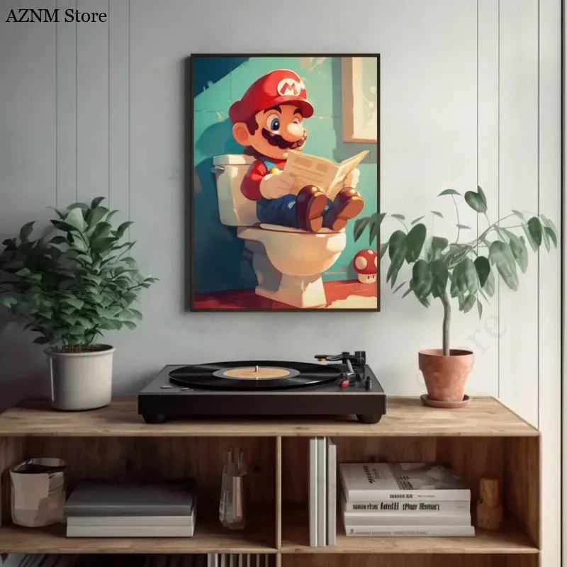Funny Bathroom Cartoon Video G - Home Bathroom Wall Art บทวิจารณ์และราคา