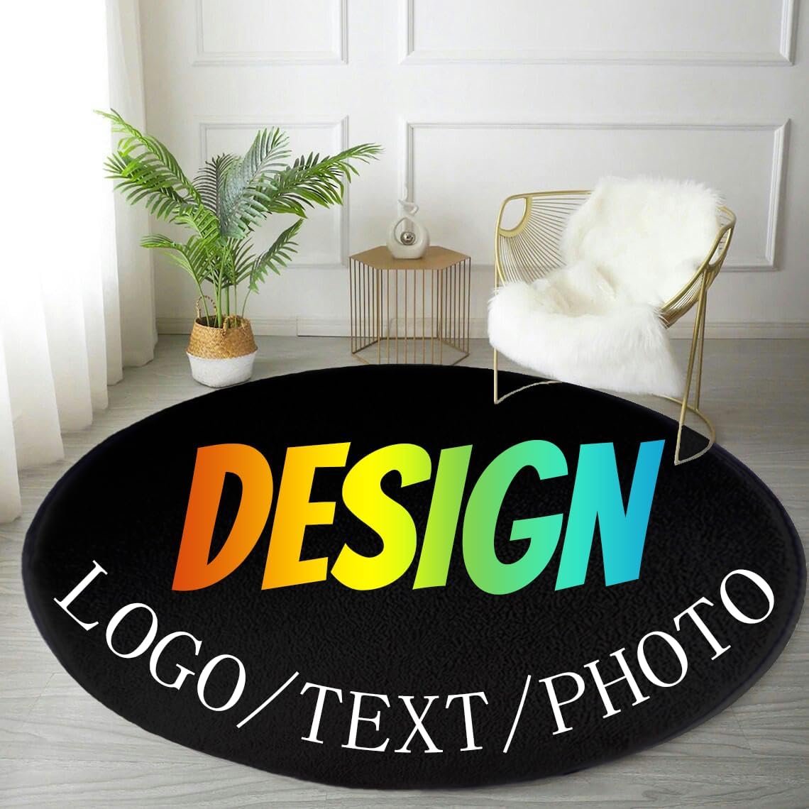 Custom Round Rug Personalized  - Home Bathroom Images บทวิจารณ์และราคา