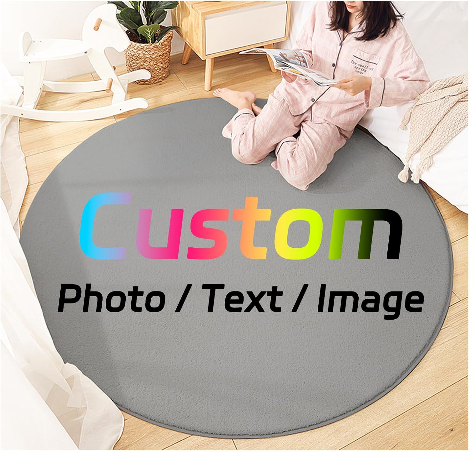 Custom Round Rug Personalized  - Home Bathroom Images บทวิจารณ์และราคา