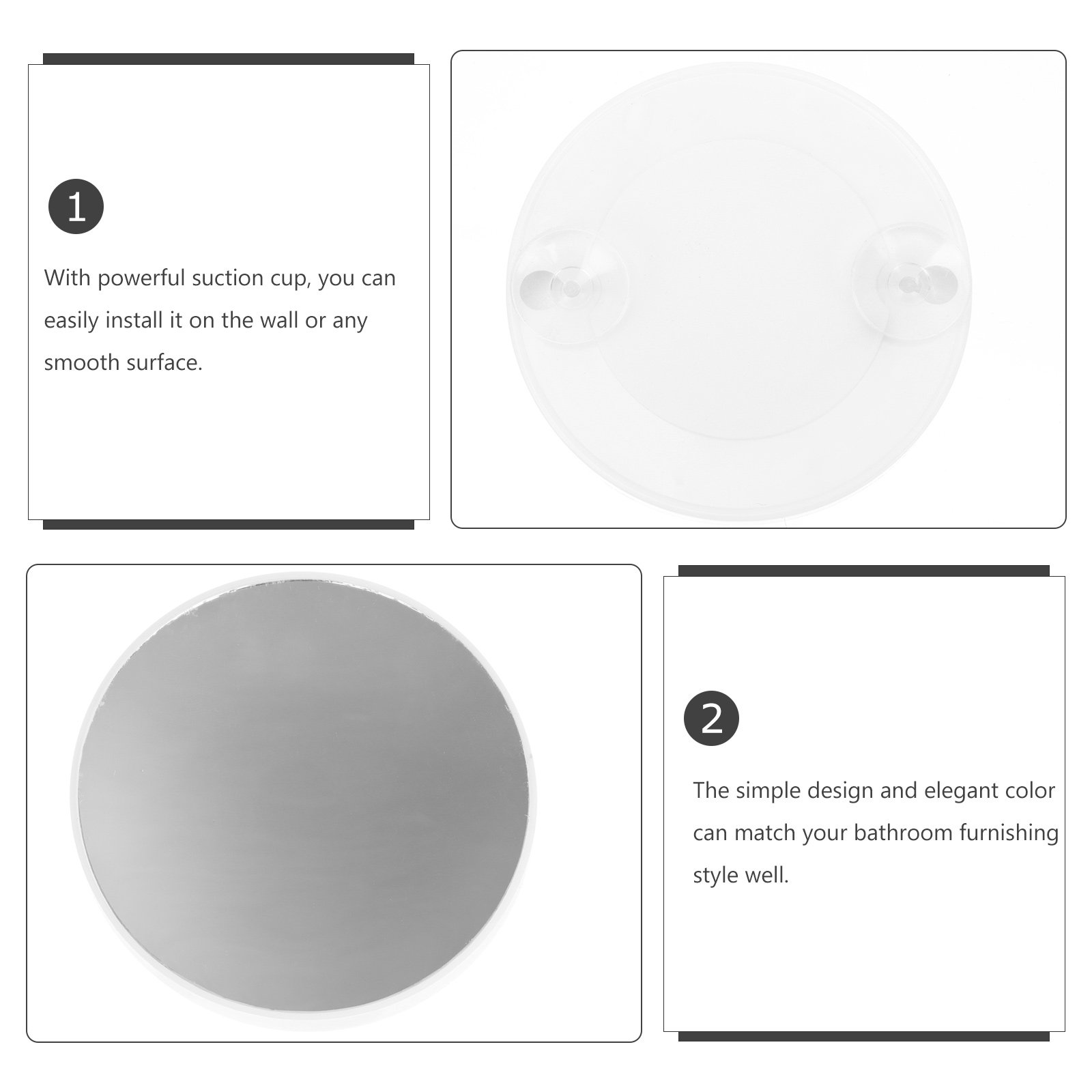 2Pcs Chic Magnifying Makeup Mi - Shaving Mirror Suction บทวิจารณ์และราคา
