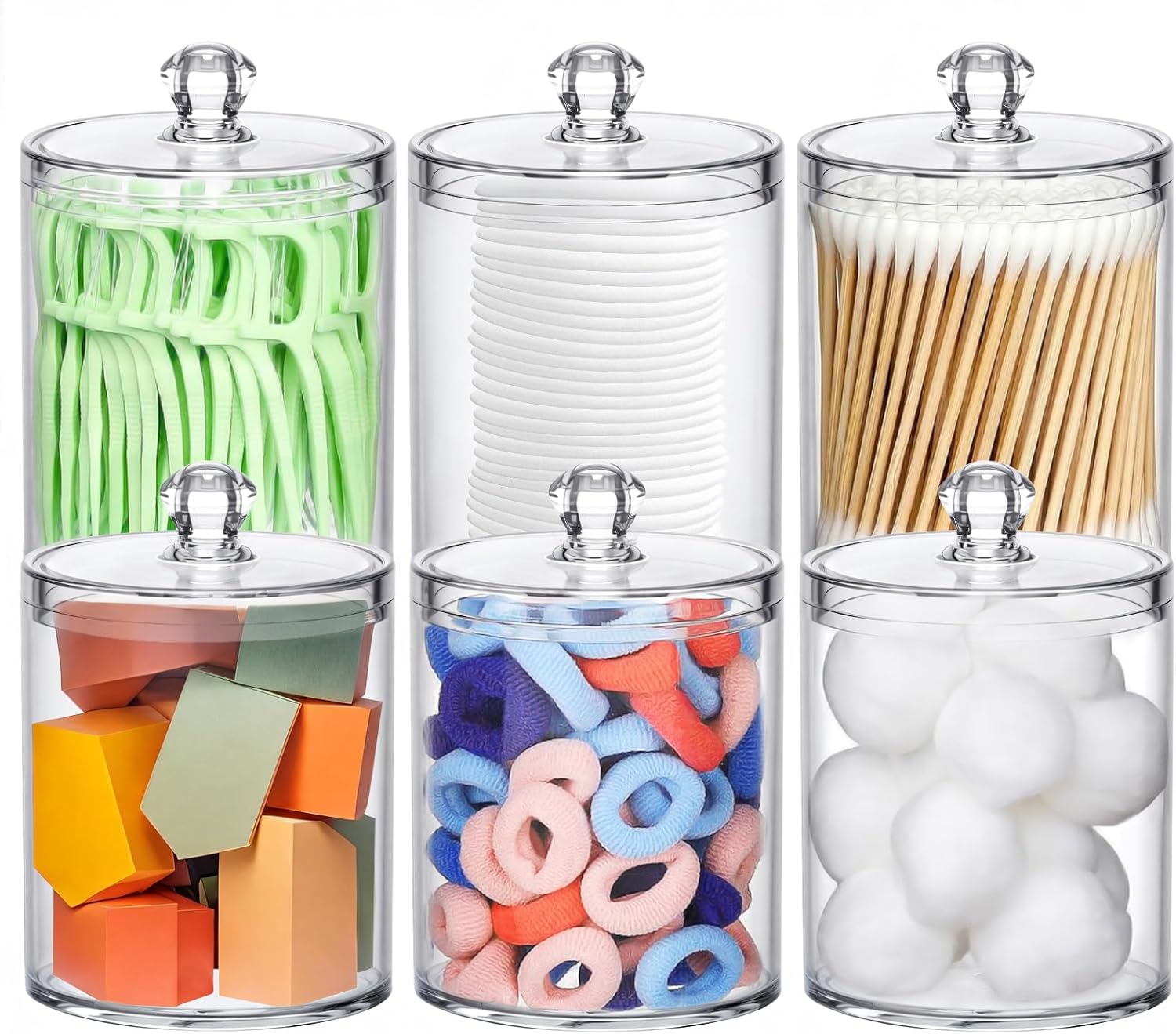 Acrylic Qtip Holder 6 Pack wit - Home Bathroom Images บทวิจารณ์และราคา