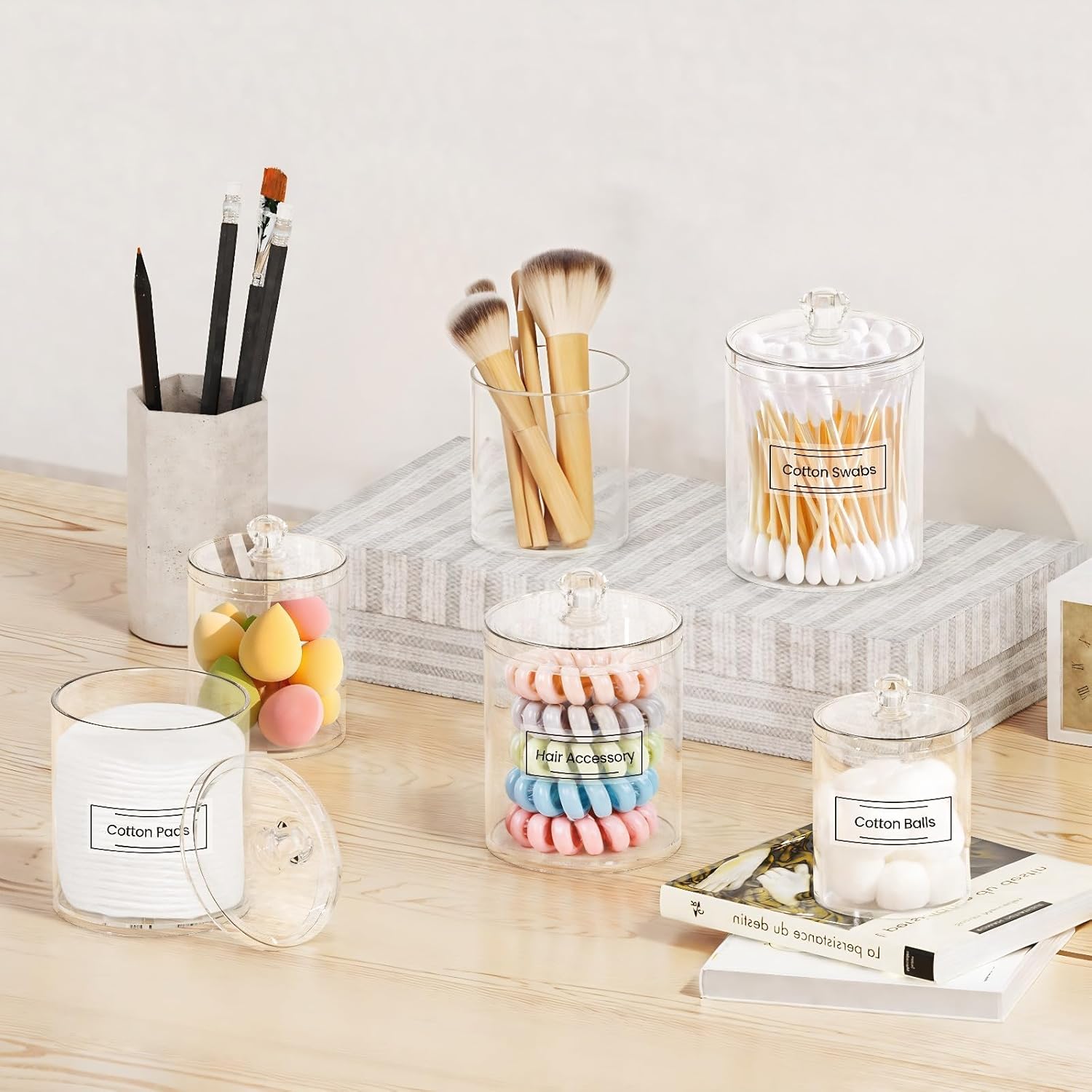 Acrylic Qtip Holder 6 Pack wit - Home Bathroom Images บทวิจารณ์และราคา