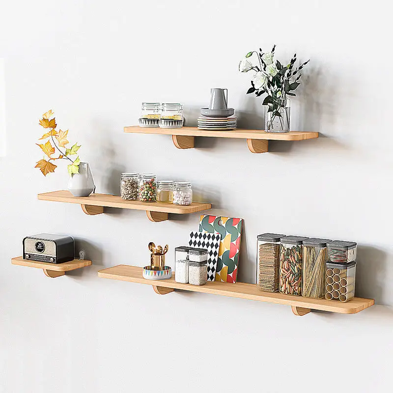 Solid Wood Wall Shelf for Book - Home Bathroom Partition Wall บทวิจารณ์และราคา