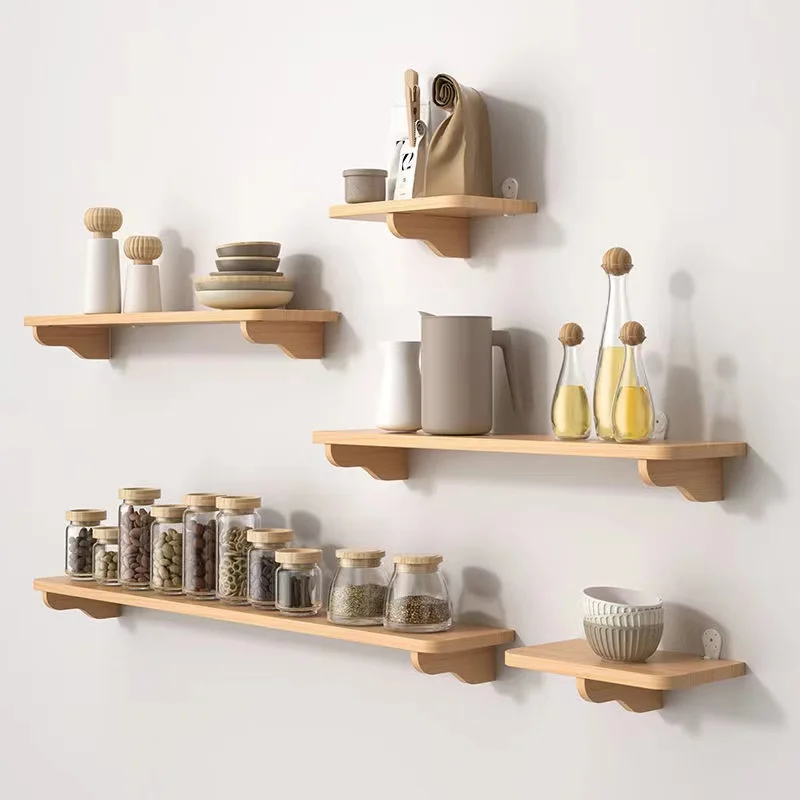 Solid Wood Wall Shelf for Book - Home Bathroom Partition Wall บทวิจารณ์และราคา