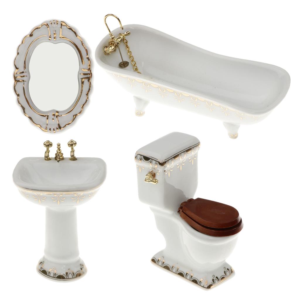 Ceramic Dollhouse Bathroom Set - Home Bathroom Scales บทวิจารณ์และราคา