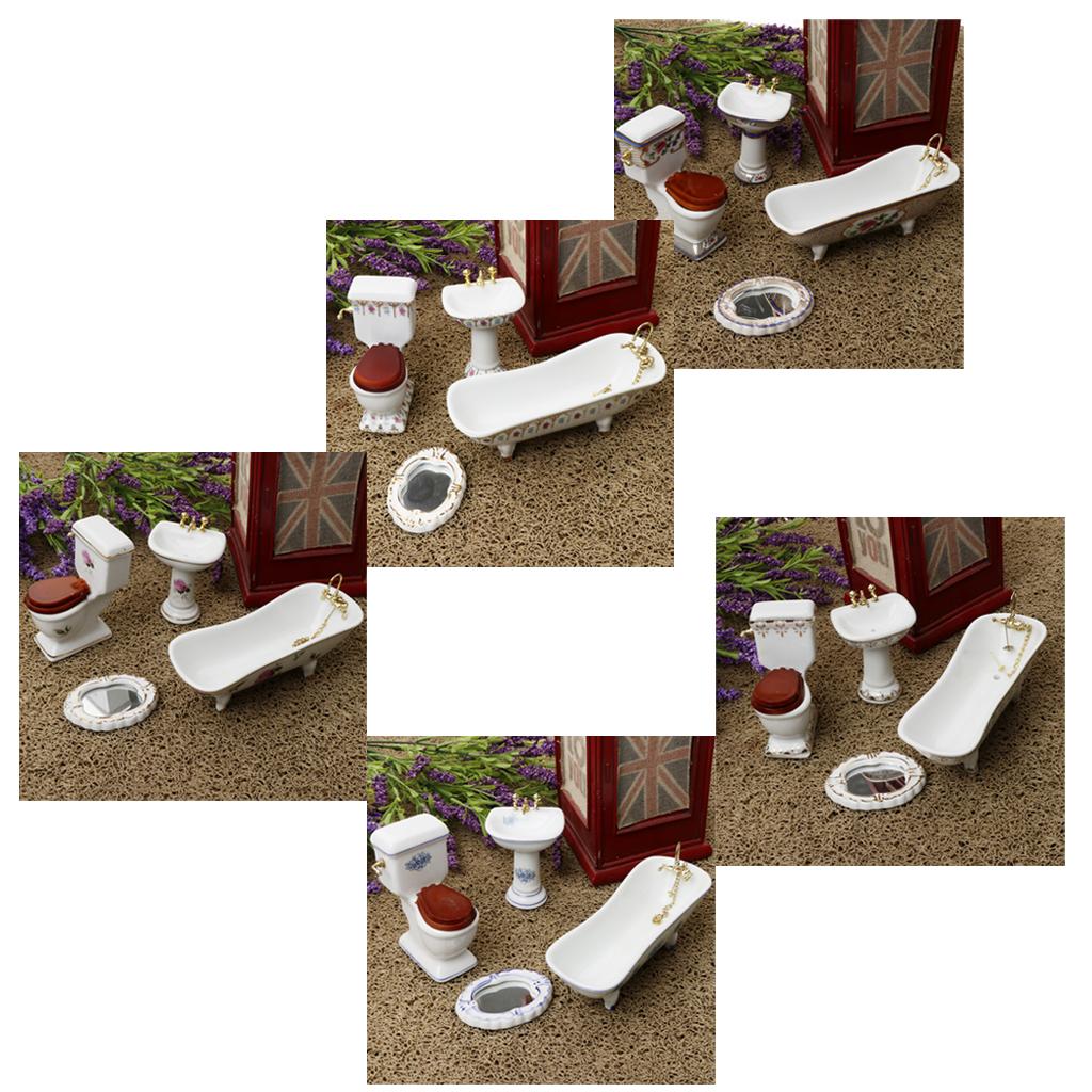 Ceramic Dollhouse Bathroom Set - Home Bathroom Scales บทวิจารณ์และราคา
