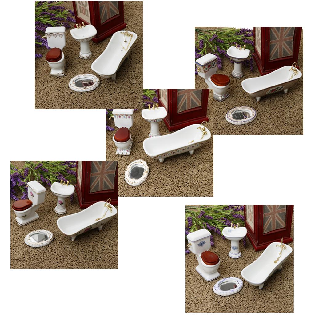 Ceramic Dollhouse Bathroom Set - Home Bathroom Scales บทวิจารณ์และราคา