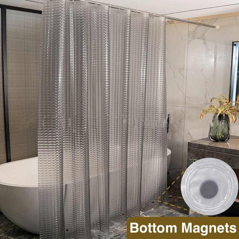 1Pc Gray Crystal Shower Curtai - Shower Curtain Liner บทวิจารณ์และราคา