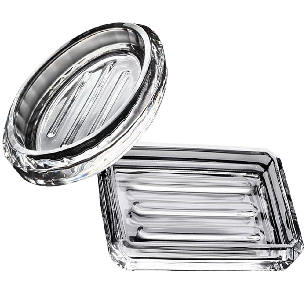 2Pcs Soap Box Transparent Glas - Home Bathroom Organizer บทวิจารณ์และราคา
