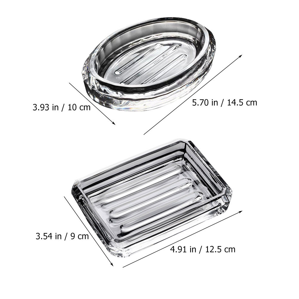 2Pcs Soap Box Transparent Glas - Home Bathroom Organizer บทวิจารณ์และราคา