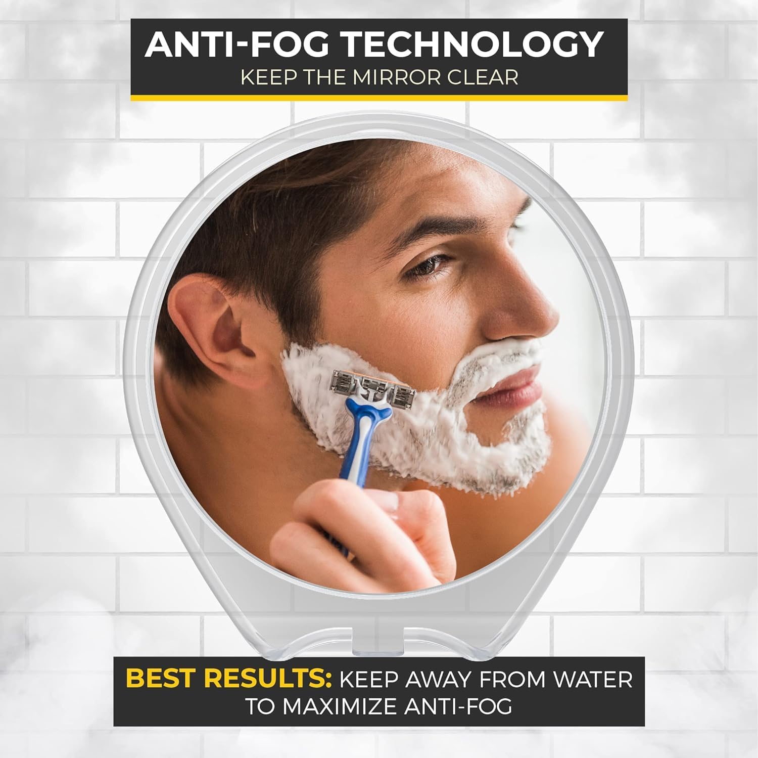 Fogless Shower Mirror with Suc - Shaving Mirror Suction บทวิจารณ์และราคา