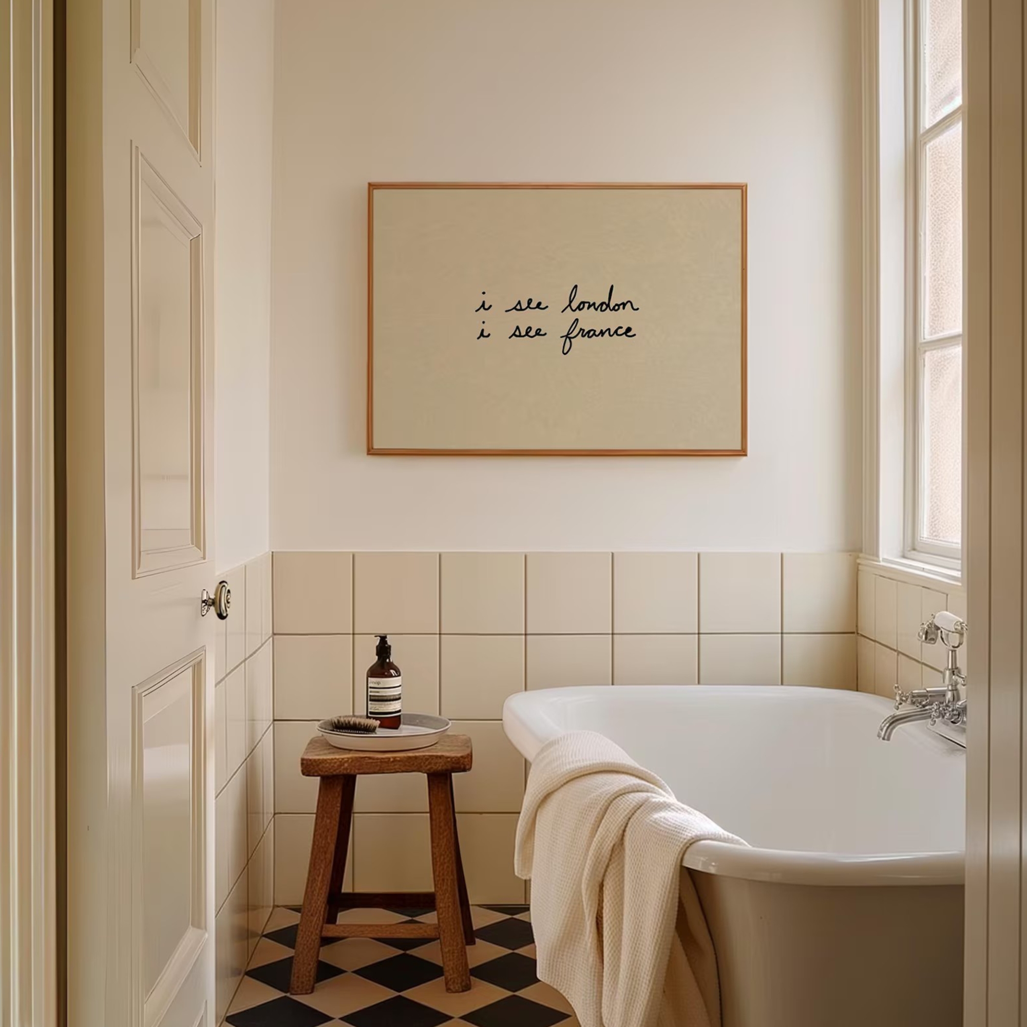Simple Trendy Bathroom I See L - Home Bathroom Wall Art บทวิจารณ์และราคา