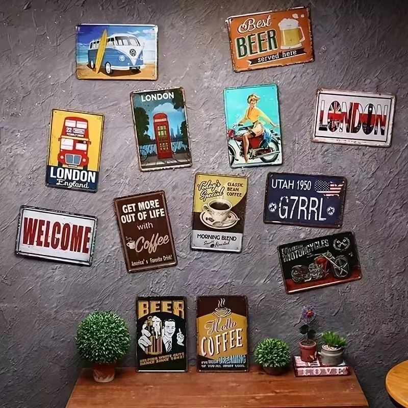 Vintage Bar Metal Signs Bathro - Home Bathroom Wall Art บทวิจารณ์และราคา