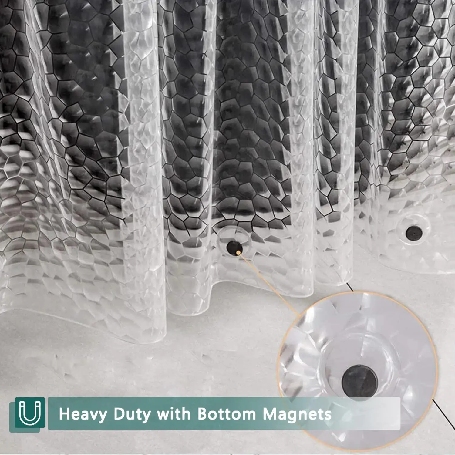 3D Water Cube Shower Curtain L - Shower Curtain Liner บทวิจารณ์และราคา