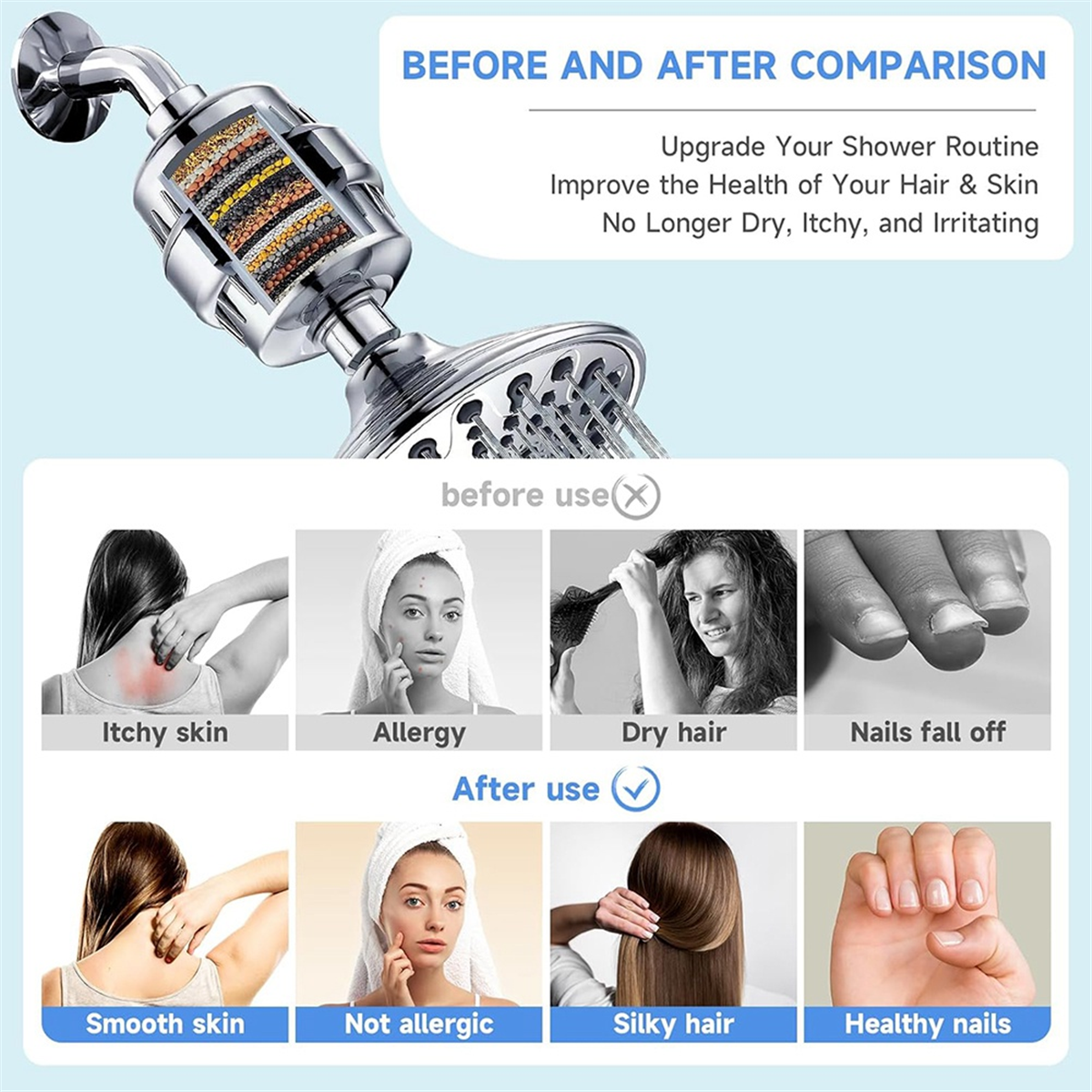 SDFC 5 Pc Shower Filter Replac - Home Bathroom Water Filter บทวิจารณ์และราคา