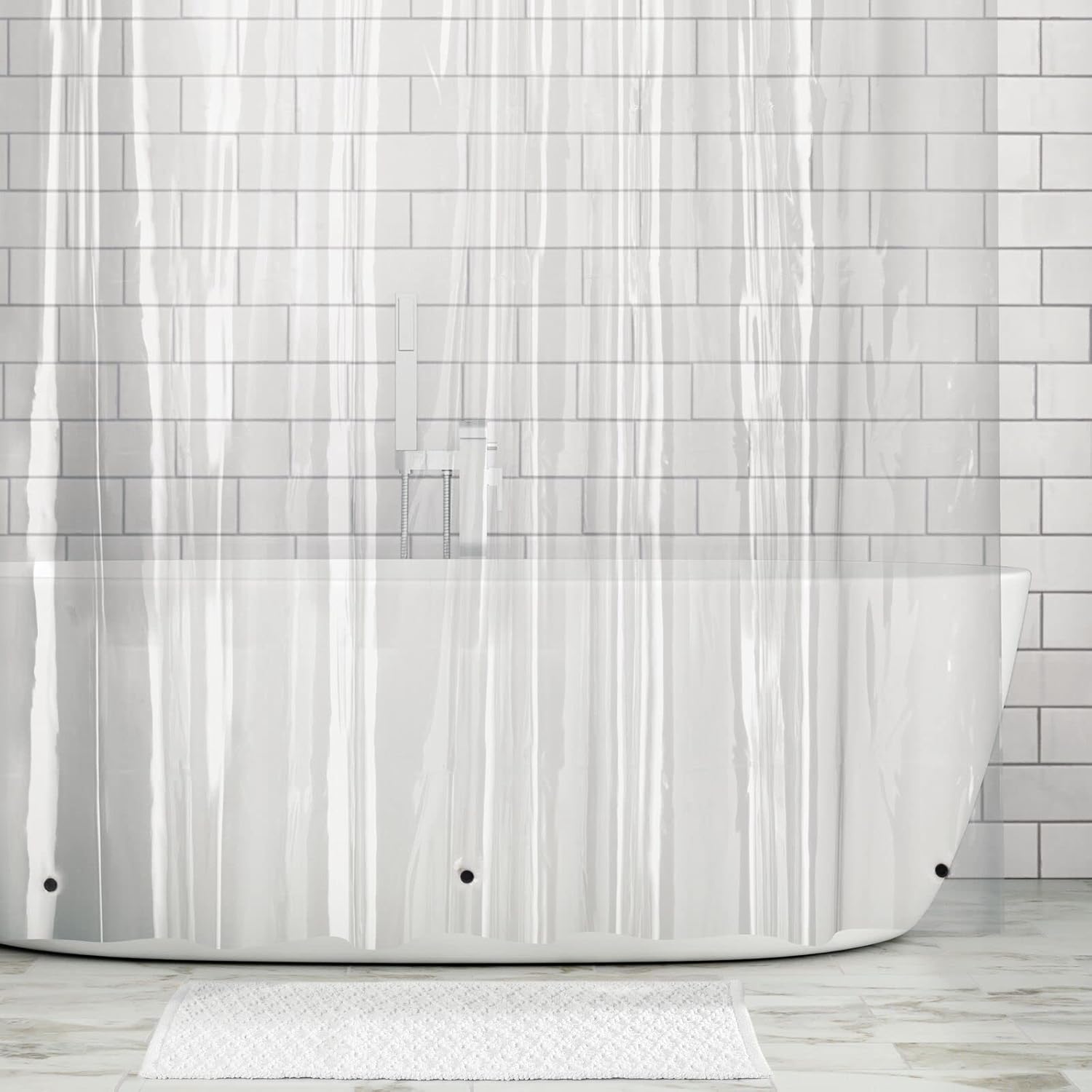 1pc Clear Shower Curtain Liner - Shower Curtain Liner บทวิจารณ์และราคา
