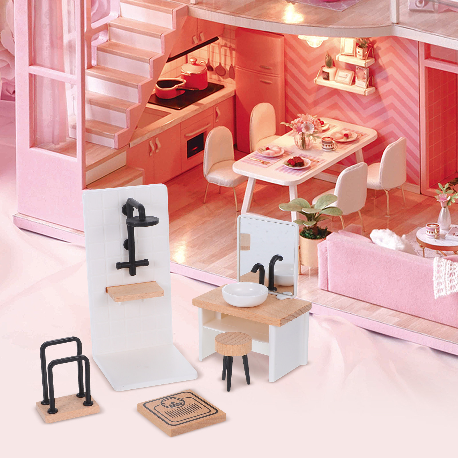 1Set Dollhouse Bathroom Decor: - Home Bathroom Scales บทวิจารณ์และราคา