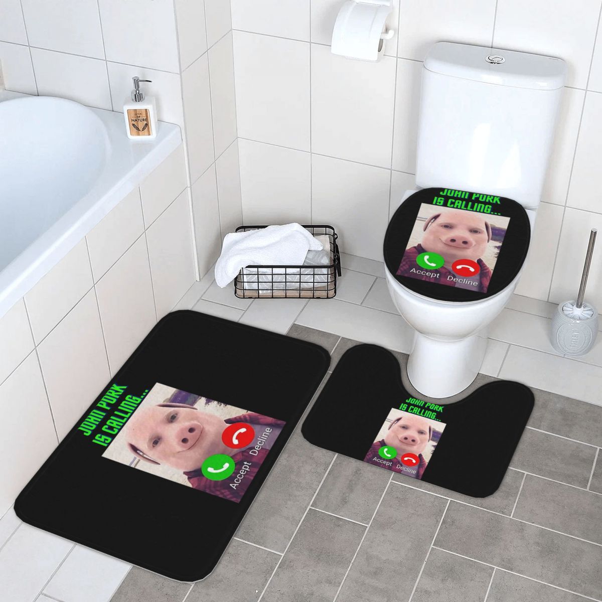 John Pork Is Calling 3 Pcs Bat - Home Bathroom Called บทวิจารณ์และราคา