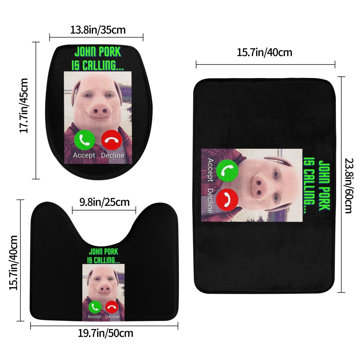 John Pork Is Calling 3 Pcs Bat - Home Bathroom Called บทวิจารณ์และราคา