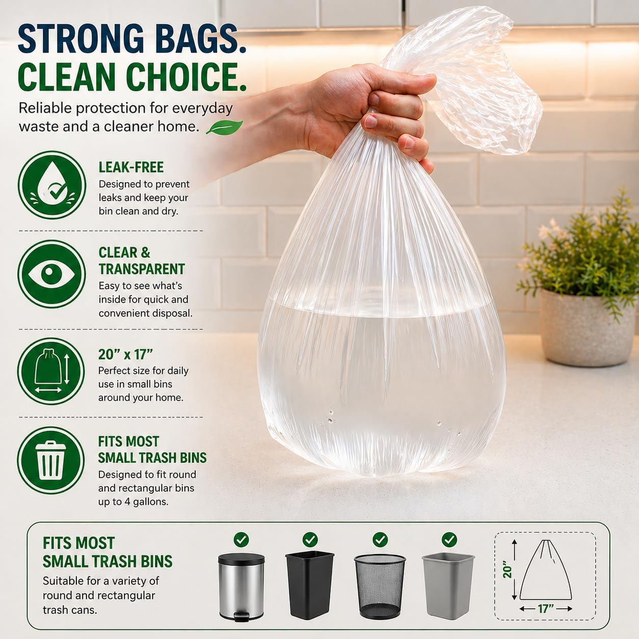 4 Gallon Trash Bags for Small  - Home Bathroom Images บทวิจารณ์และราคา