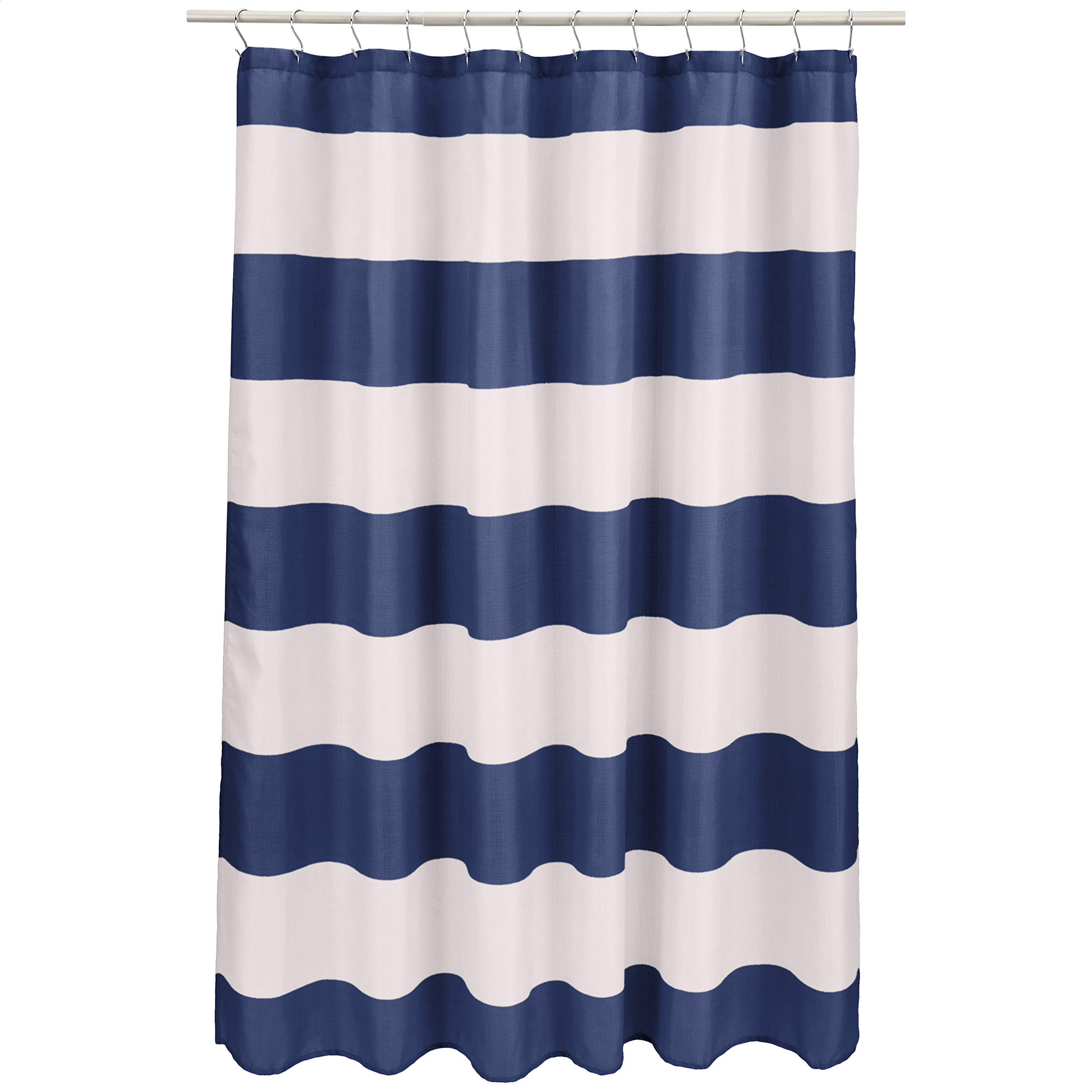 Navy Blue Shower Curtain Strip - Shower Curtain Liner บทวิจารณ์และราคา