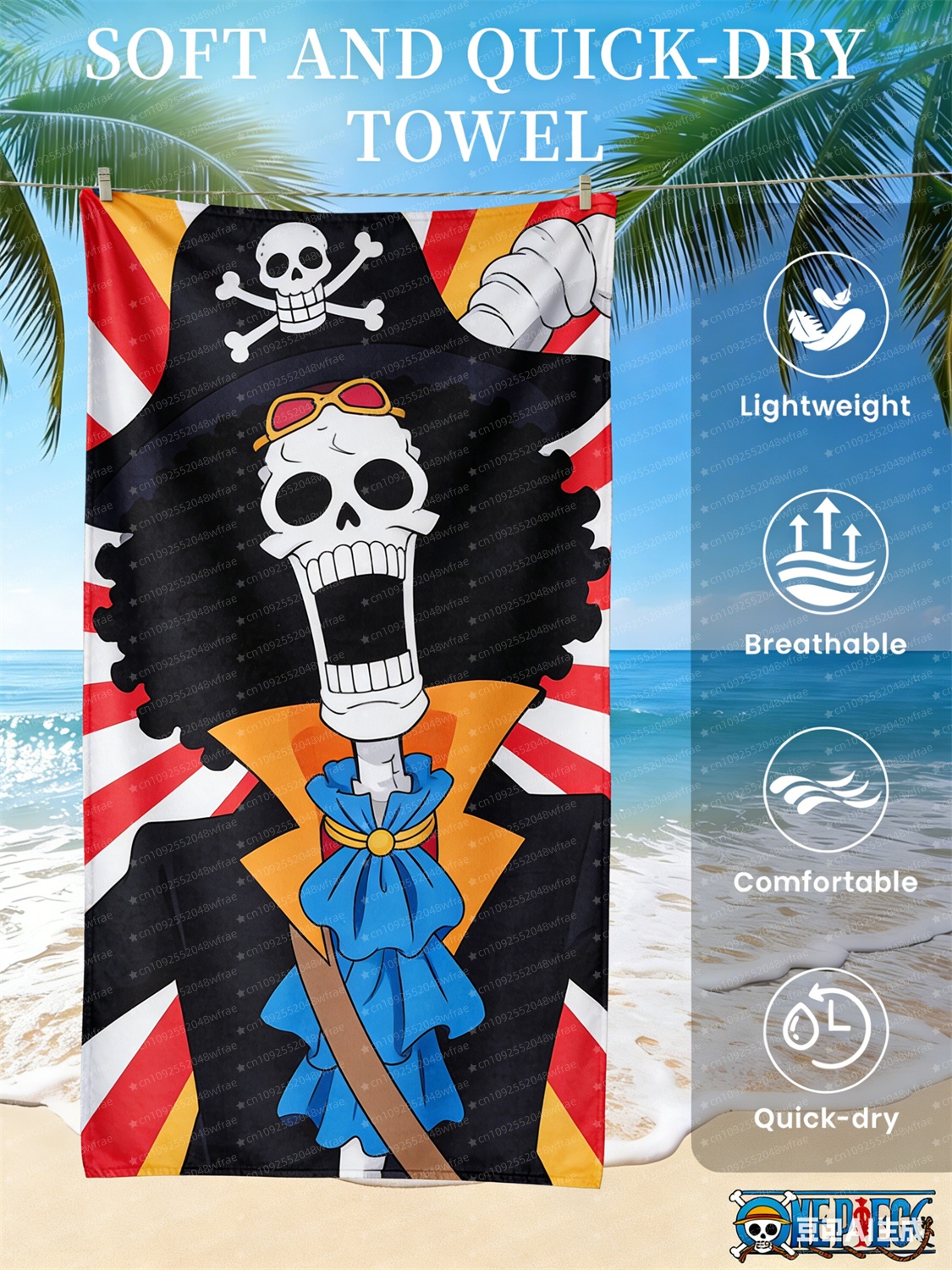 One Piece Luffy Beach Towels A - Home Goods Bathroom บทวิจารณ์และราคา