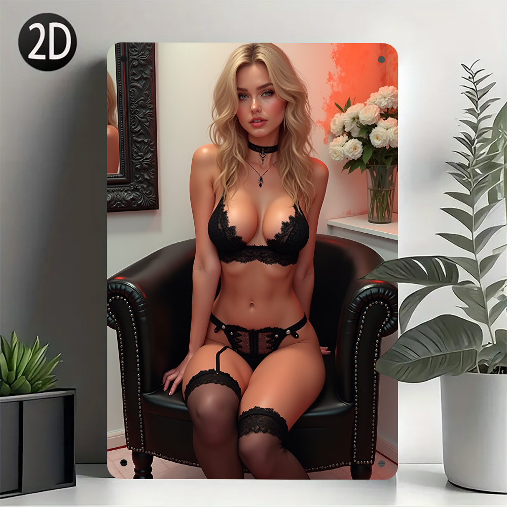 Vintage Sexy Lady Metal Tin Si - Home Bathroom Wall Art บทวิจารณ์และราคา