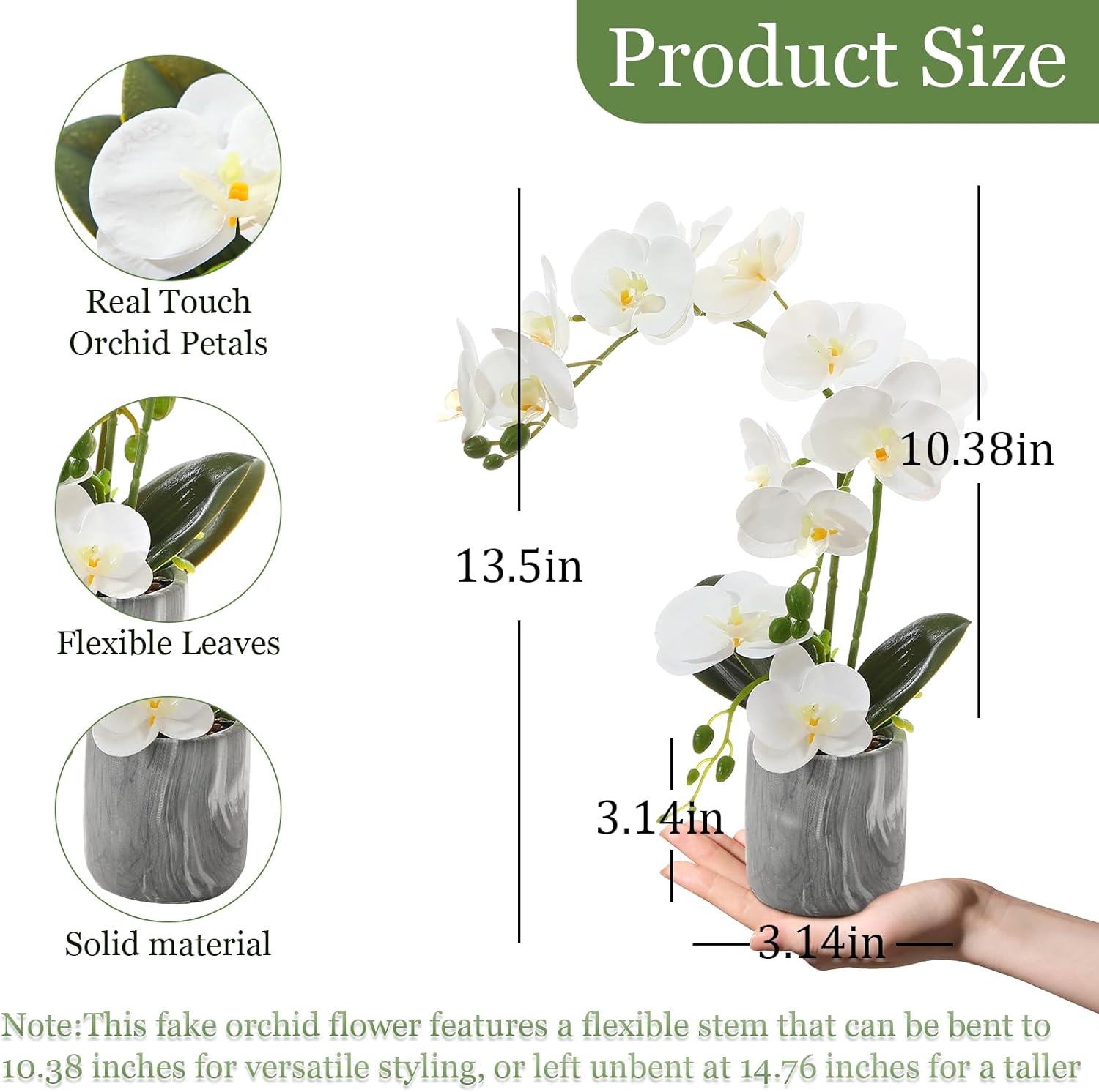Fake Orchids in Pot, Bendable  - Home Bathroom Images บทวิจารณ์และราคา