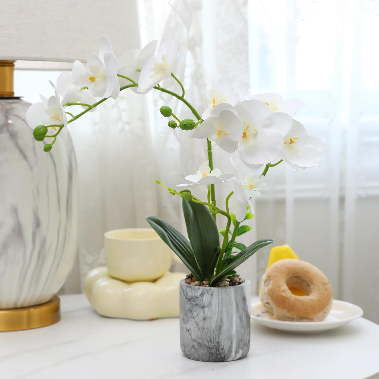 Fake Orchids in Pot, Bendable  - Home Bathroom Images บทวิจารณ์และราคา