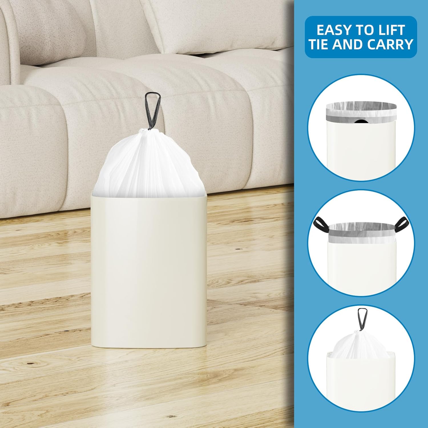 1.6 Gallon Mini Drawstring Tra - Home Bathroom Images บทวิจารณ์และราคา