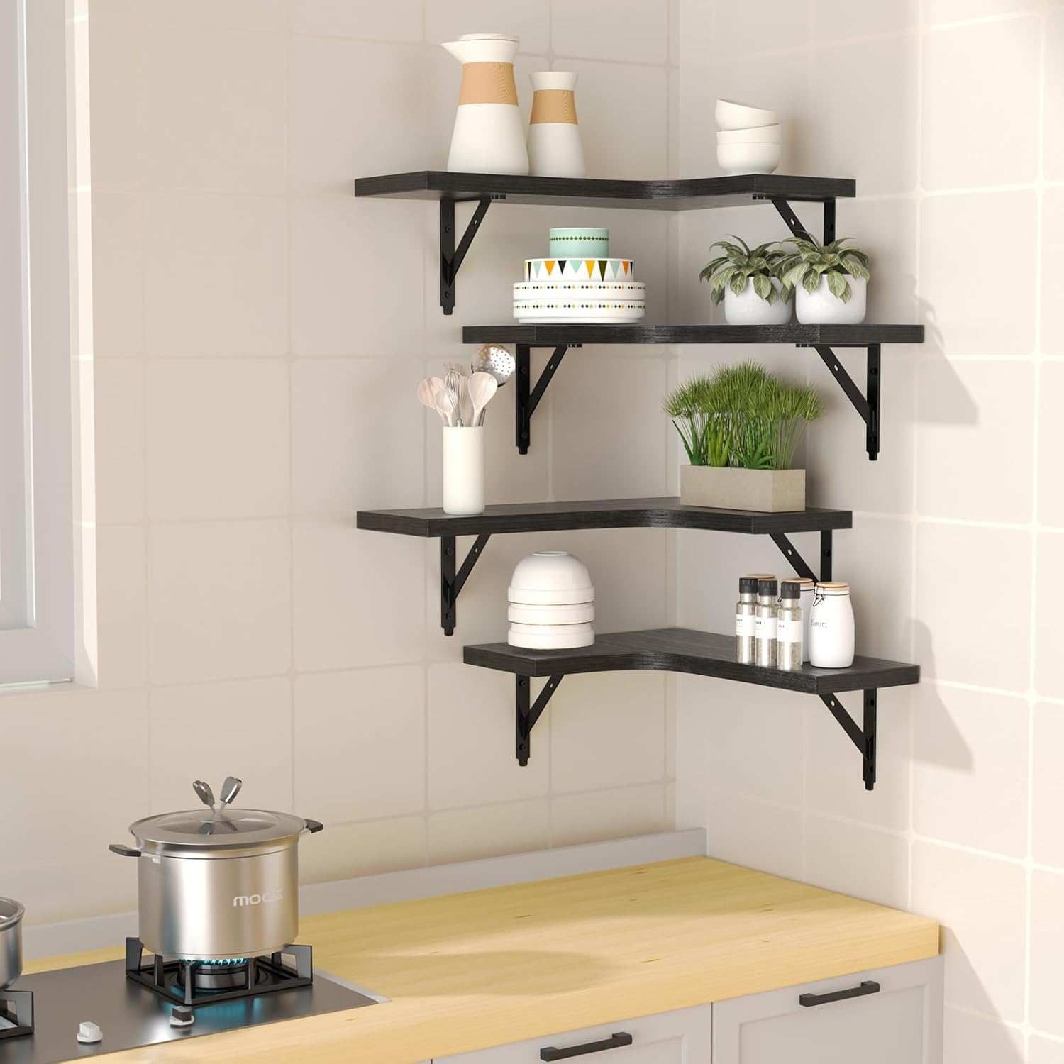 Corner Floating Shelves Set of - Home Bathroom Images บทวิจารณ์และราคา
