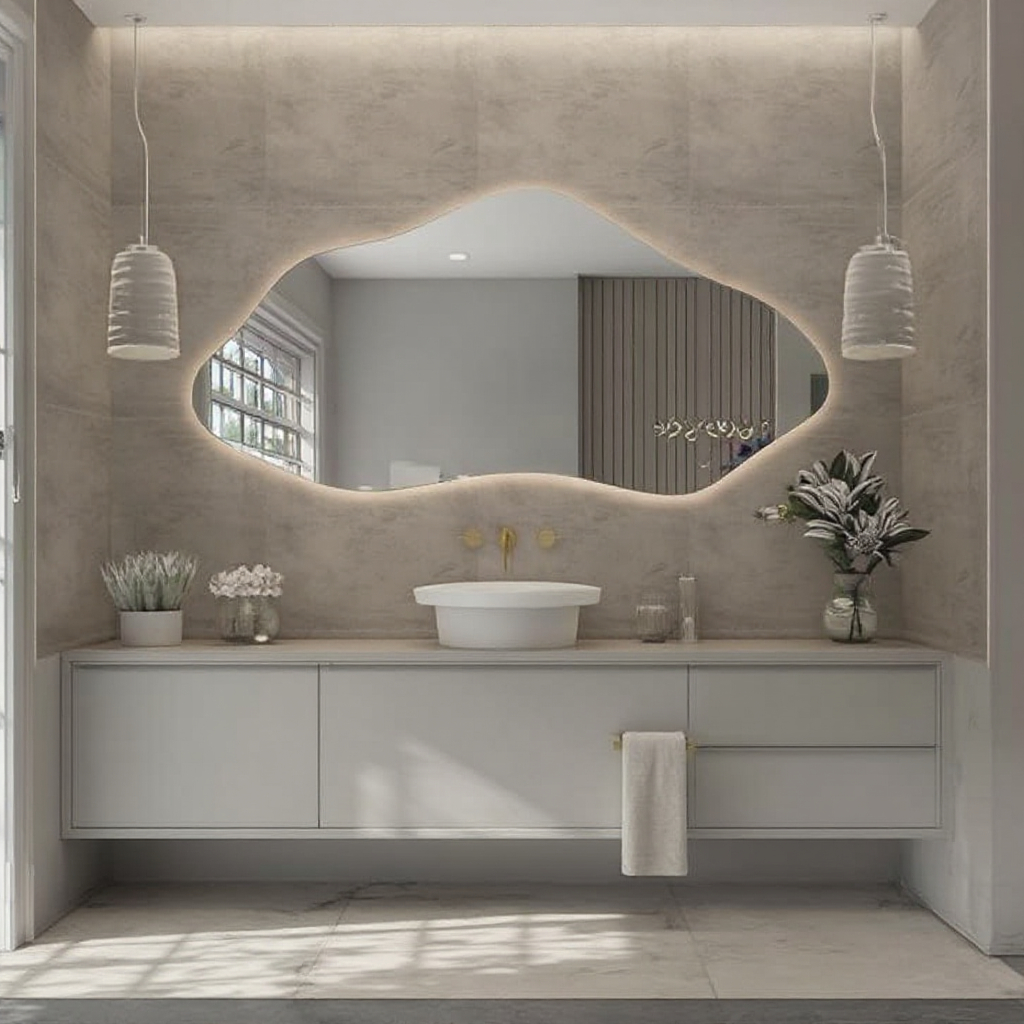 Irregular Touch LED Bathroom B - Bathroom Mirror Led บทวิจารณ์และราคา