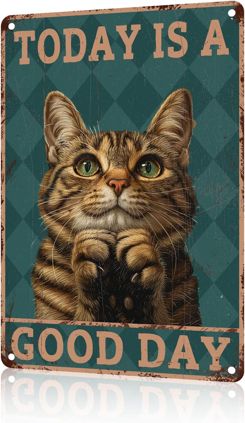 Cat Metal Tin Sign Home  Life  - Home Goods Bathroom บทวิจารณ์และราคา