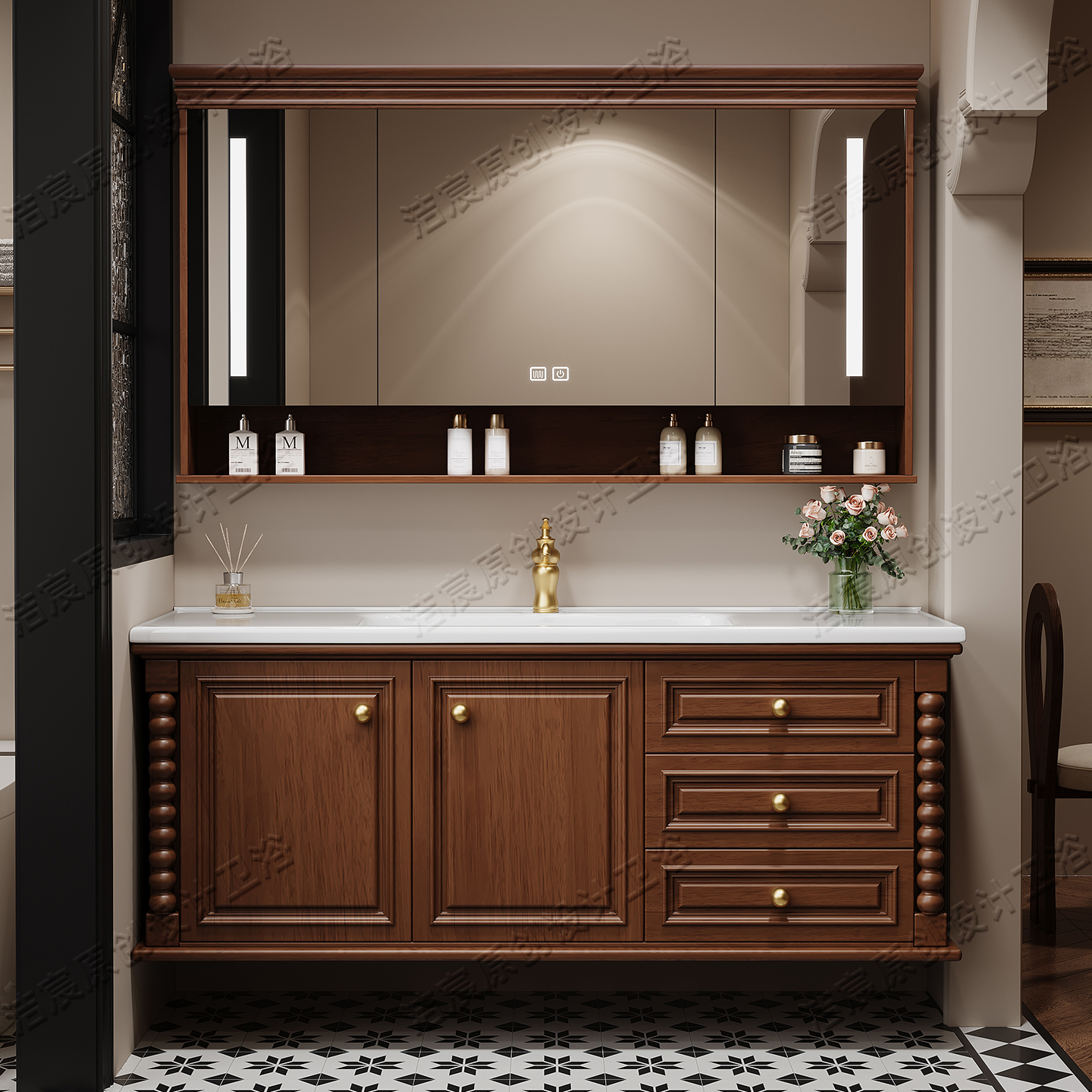 Storage Drawers Cupboard Toile - Home Bathroom Partition Wall บทวิจารณ์และราคา