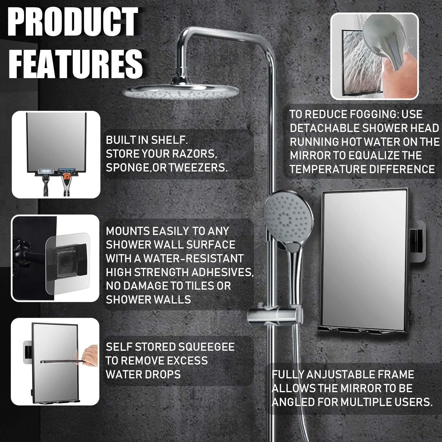 Shower Mirror for Shaving with - Home Bathroom Images บทวิจารณ์และราคา
