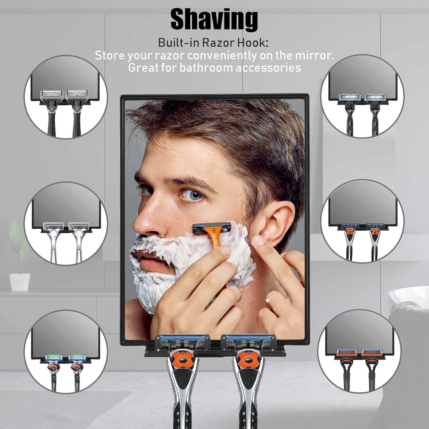 Shower Mirror for Shaving with - Home Bathroom Images บทวิจารณ์และราคา